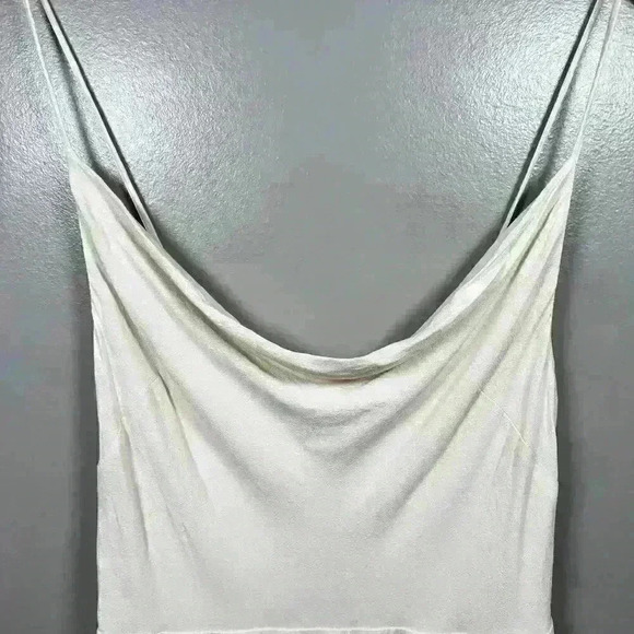 ARITZIA Cowl Neck Strappy A Line Mini Slip Dress White Cream Smocked Back  M - Picture 3 of 10